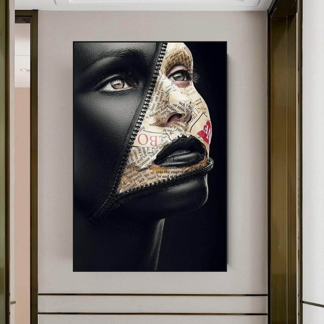 Afro Girl Model Canvas Wall Art-ChandeliersDecor.com