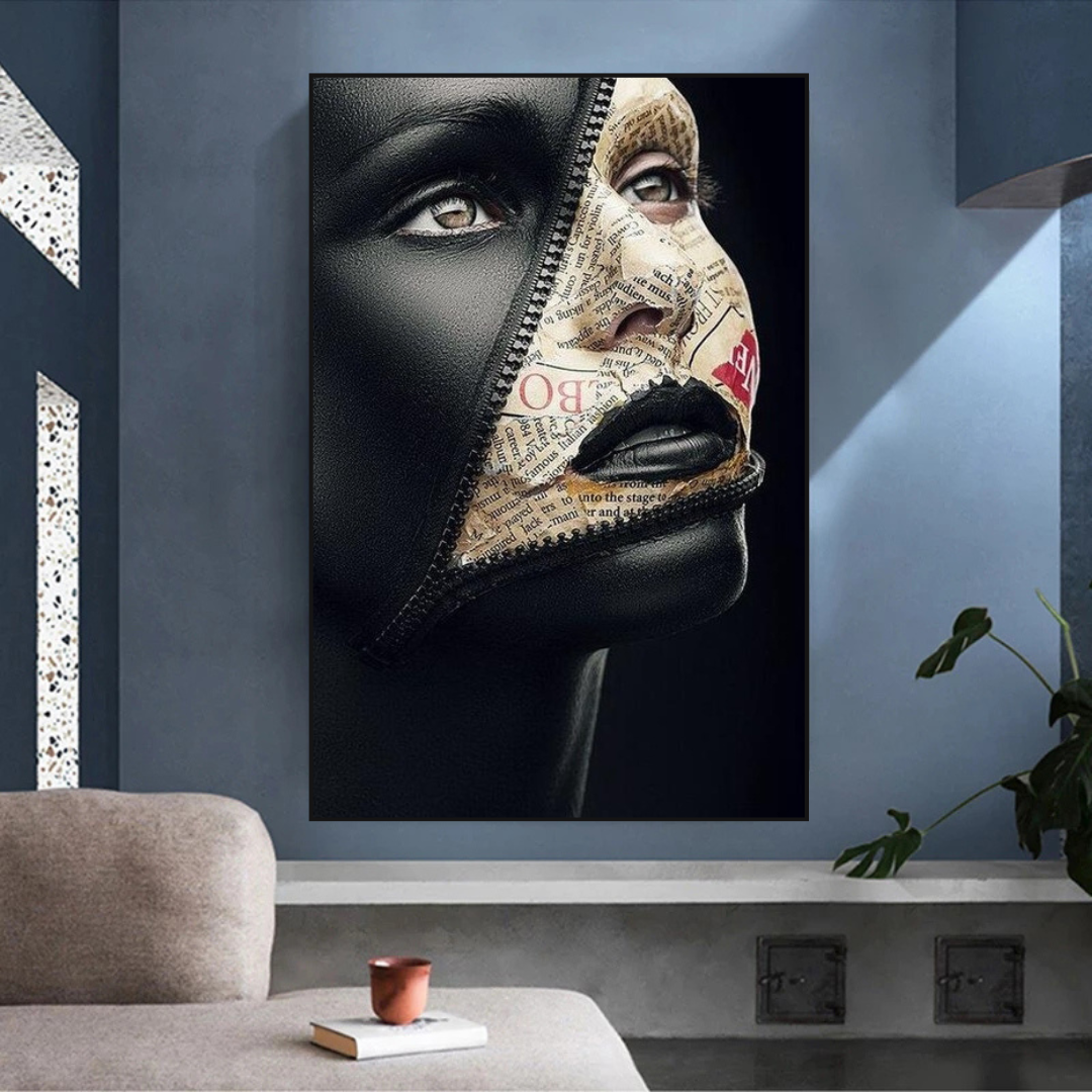 Afro Girl Model Canvas Wall Art-ChandeliersDecor.com