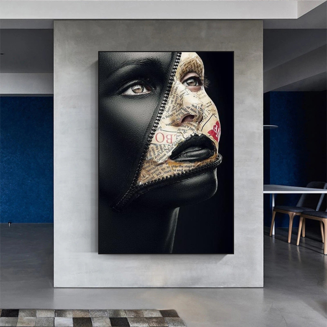 Afro Girl Model Canvas Wall Art-ChandeliersDecor.com