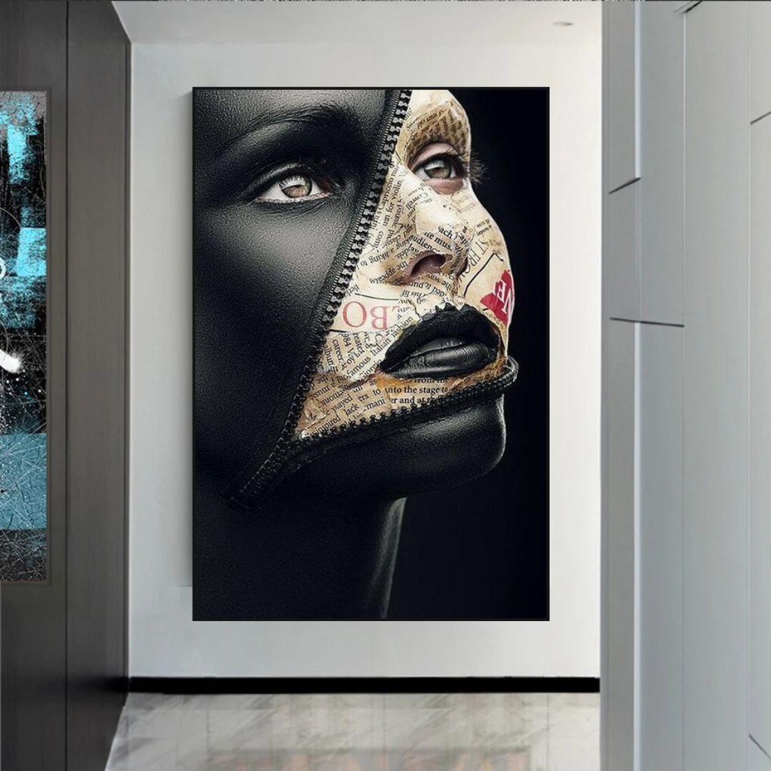 Afro Girl Model Canvas Wall Art-ChandeliersDecor.com