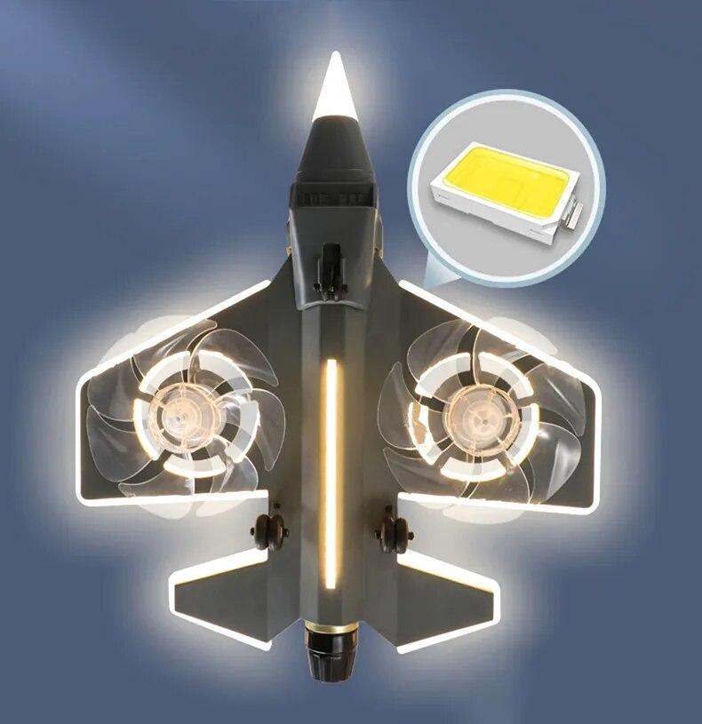 ChandeliersDecor.com-Kids Room Nursery Lighting-Airplane Ceiling Light with Fan for Kids Room