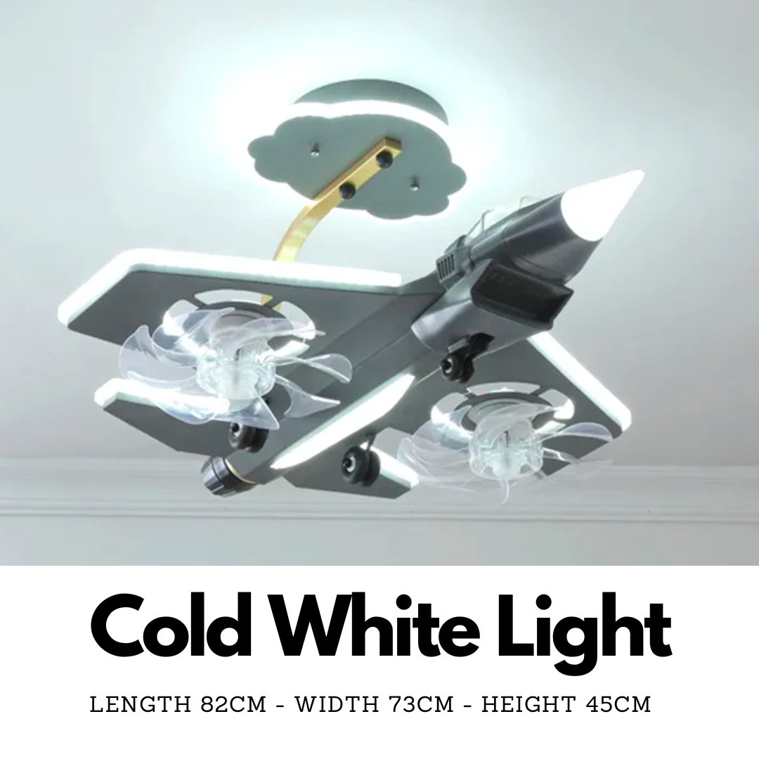 ChandeliersDecor.com-Kids Room Nursery Lighting-Airplane Ceiling Light with Fan for Kids Room