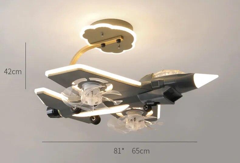 ChandeliersDecor.com-Kids Room Nursery Lighting-Airplane Ceiling Light with Fan for Kids Room