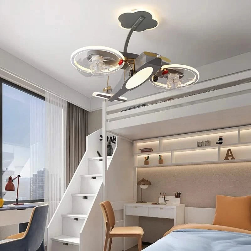 Airplane Fan Light for Kids Bedroom-ChandeliersDecor.com