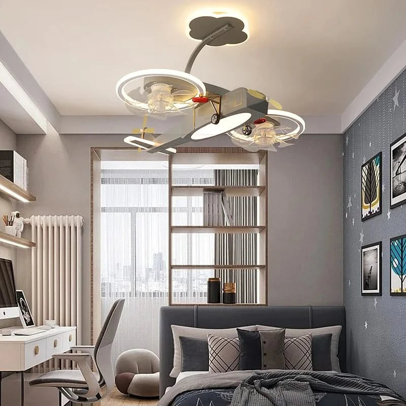 Airplane Fan Light for Kids Bedroom-ChandeliersDecor.com