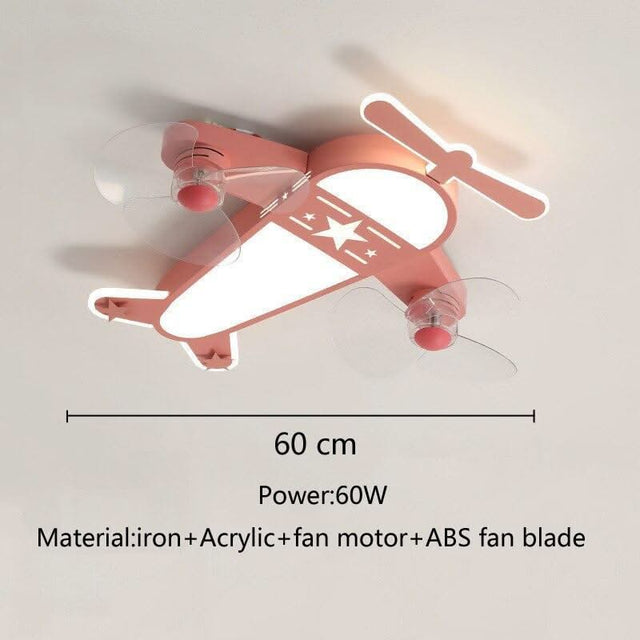 ChandeliersDecor.com-Kids Room Nursery Lighting-Airplane LED Light with Fan - Enjoy Comfortable Lighting