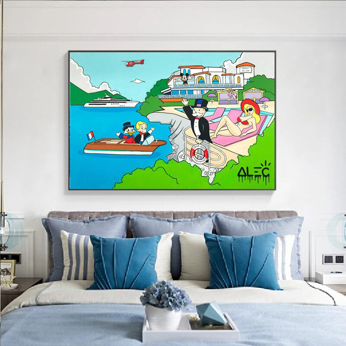ChandeliersDecor.com-Monopoly Wall Poster-Alec Monopoly Art: Alec Monopoly Man Enjoying Sun