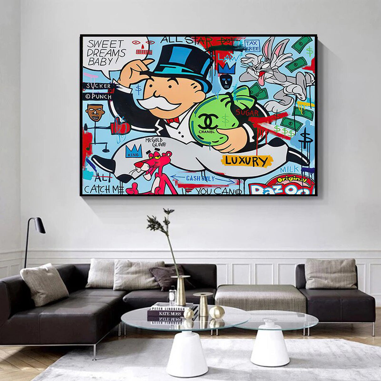 ChandeliersDecor.com-Monopoly Wall Poster-Alec Monopoly Art - All Stars Chanel Canvas Wall Art
