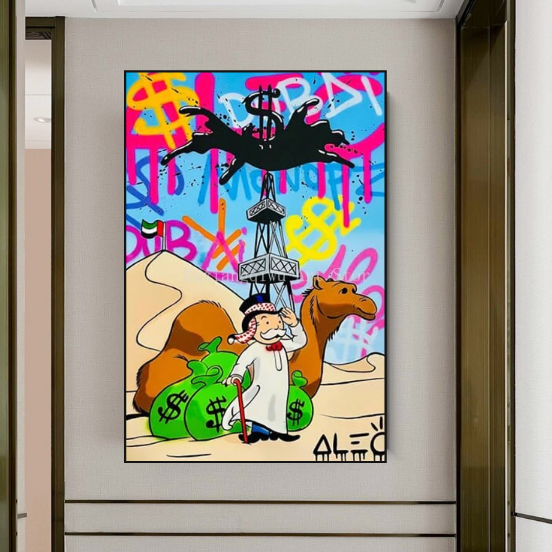 Alec Monopoly Art: Discover Oil Millionaire-ChandeliersDecor.com