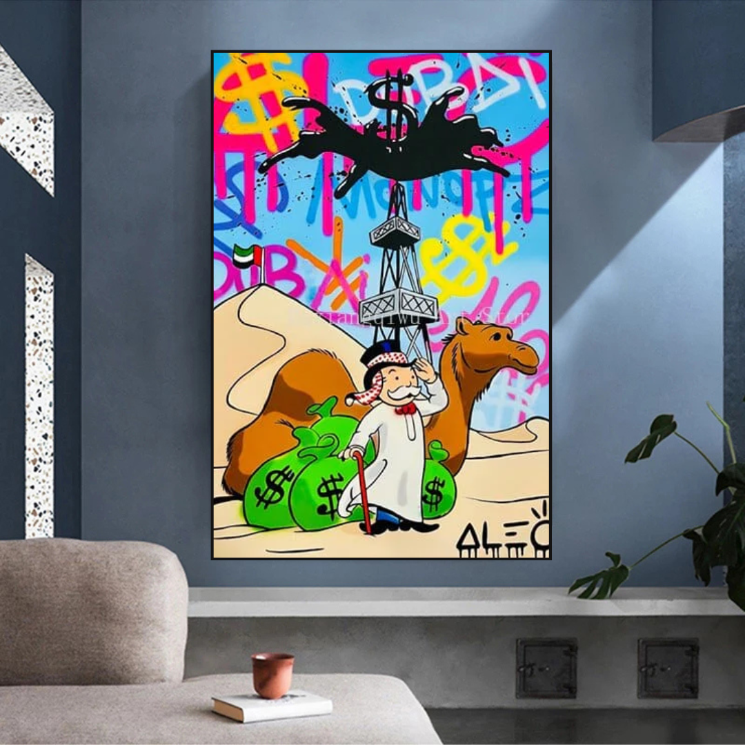 Alec Monopoly Art: Discover Oil Millionaire-ChandeliersDecor.com