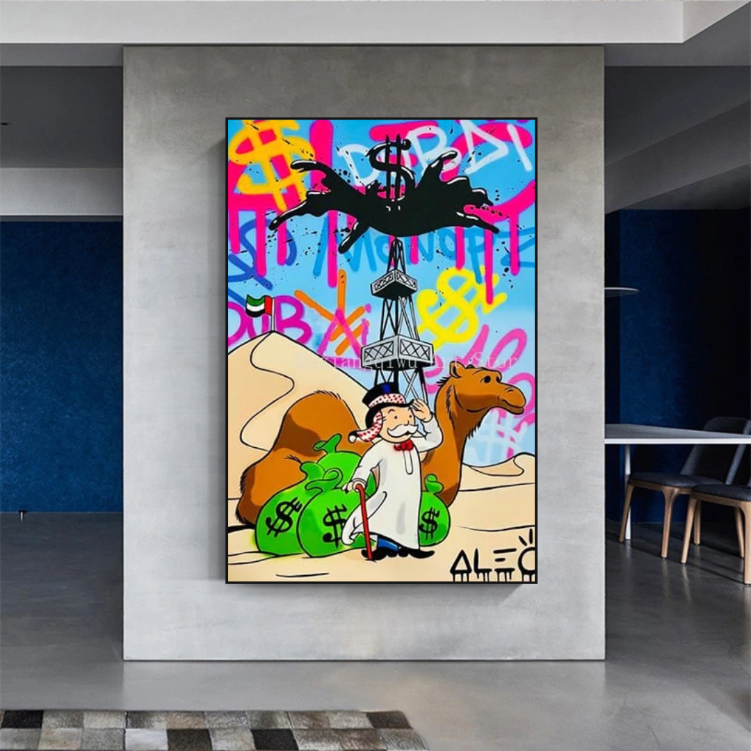 Alec Monopoly Art: Discover Oil Millionaire-ChandeliersDecor.com