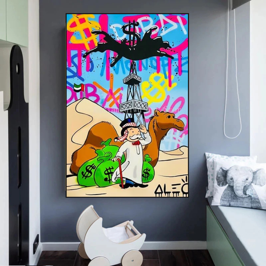 Alec Monopoly Art: Discover Oil Millionaire-ChandeliersDecor.com