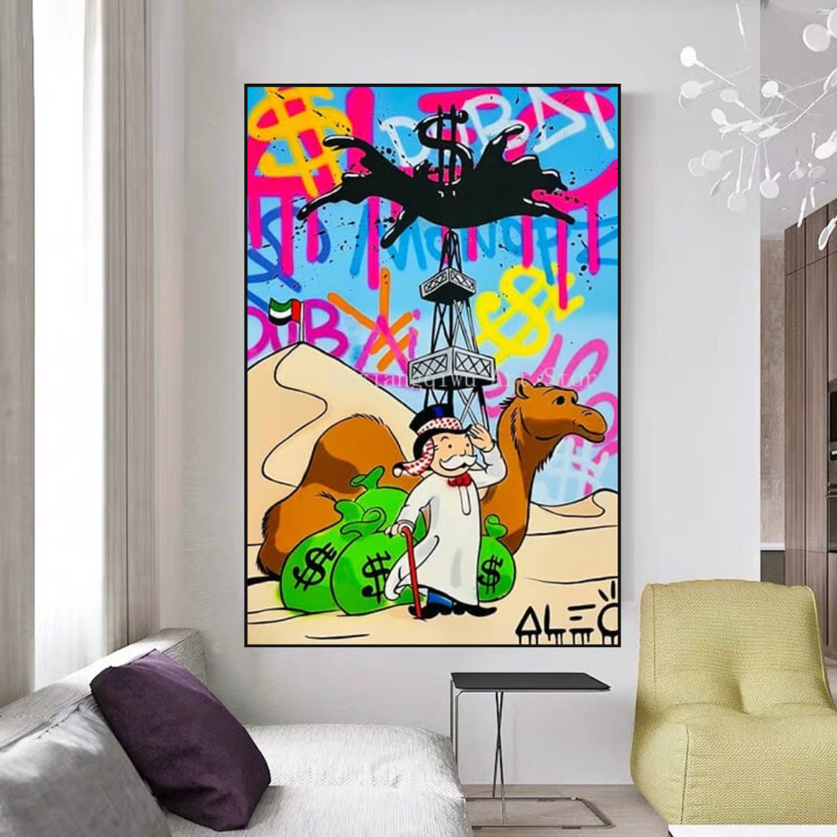 Alec Monopoly Art: Discover Oil Millionaire-ChandeliersDecor.com