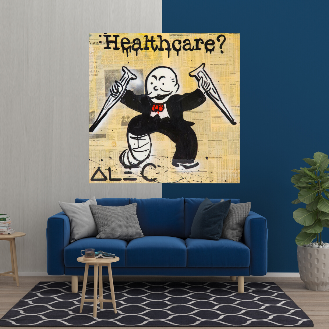 Alec Monopoly Art in Healthcare Medical Newspaper-ChandeliersDecor.com