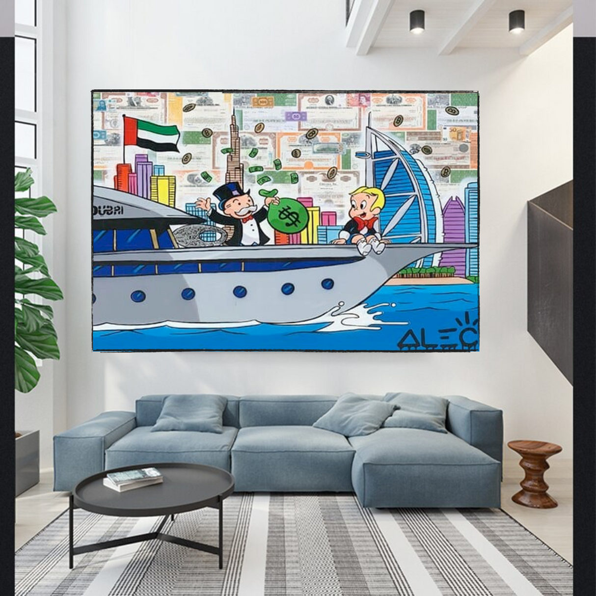 ChandeliersDecor.com-Monopoly Wall Poster-Alec Monopoly Art: Richie Rich Cruising Canvas Wall Art