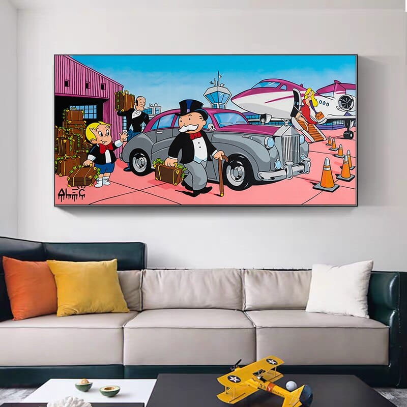 ChandeliersDecor.com-Monopoly Wall Poster-Alec Monopoly Canvas Wall Art: Richie at Airport