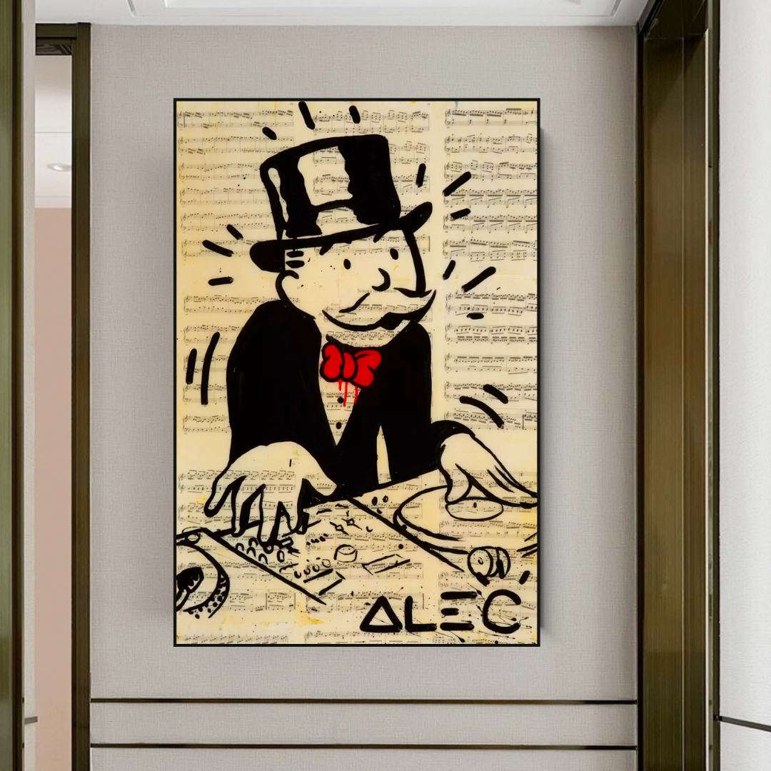 ChandeliersDecor.com-Monopoly Wall Poster-Alec Monopoly DJ Icon Art Canvas Print - Money Man Series