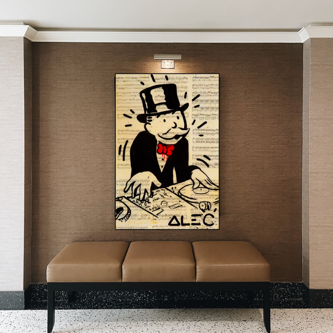 ChandeliersDecor.com-Monopoly Wall Poster-Alec Monopoly DJ Icon Art Canvas Print - Money Man Series