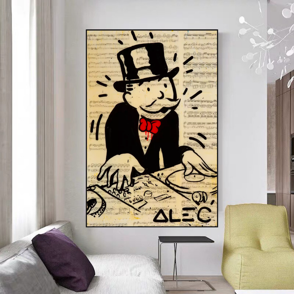 ChandeliersDecor.com-Monopoly Wall Poster-Alec Monopoly DJ Icon Art Canvas Print - Money Man Series