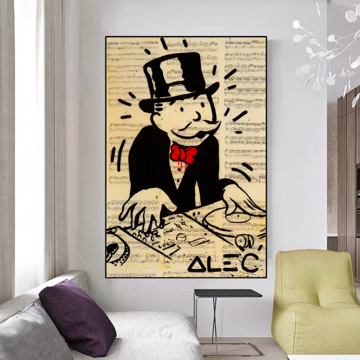 Alec Monopoly DJ Icon Art Canvas Print - Money Man Series-ChandeliersDecor.com