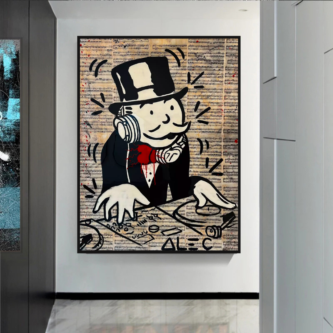 Alec Monopoly DJ Money Man Canvas Print - Limited Edition.-ChandeliersDecor.com