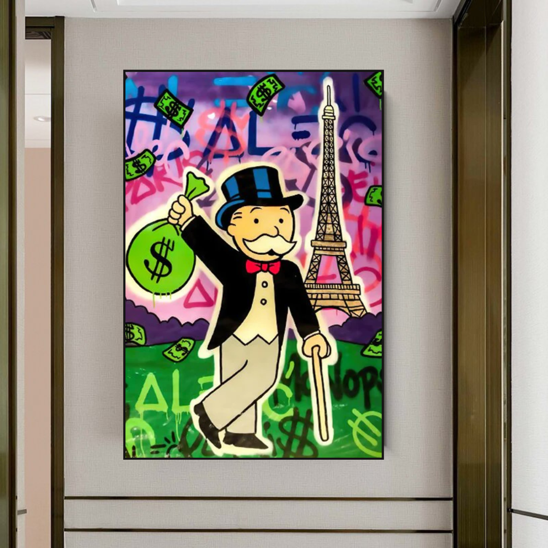 ChandeliersDecor.com-Monopoly Wall Poster-Alec Monopoly Eiffel Tower Canvas Print
