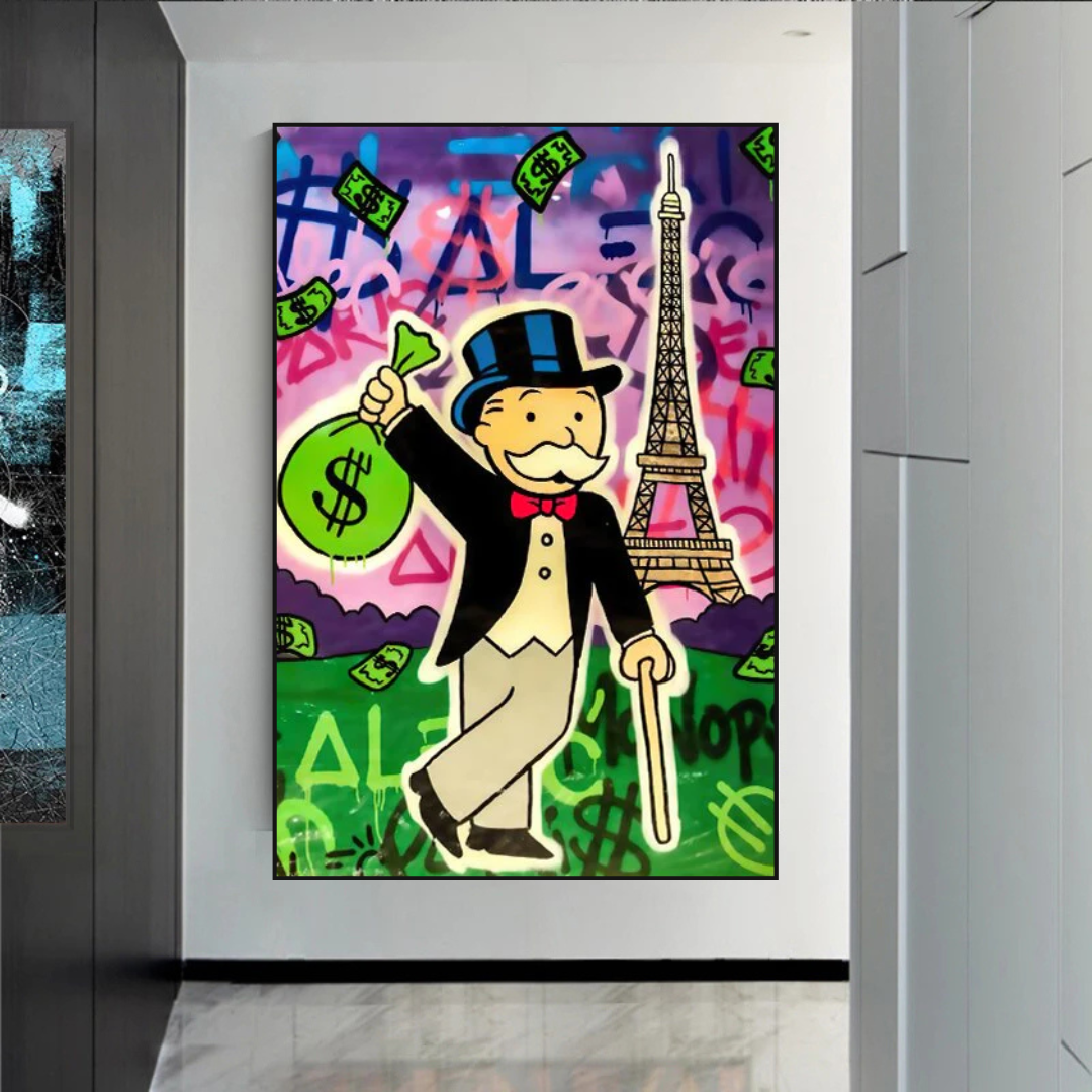 ChandeliersDecor.com-Monopoly Wall Poster-Alec Monopoly Eiffel Tower Canvas Print