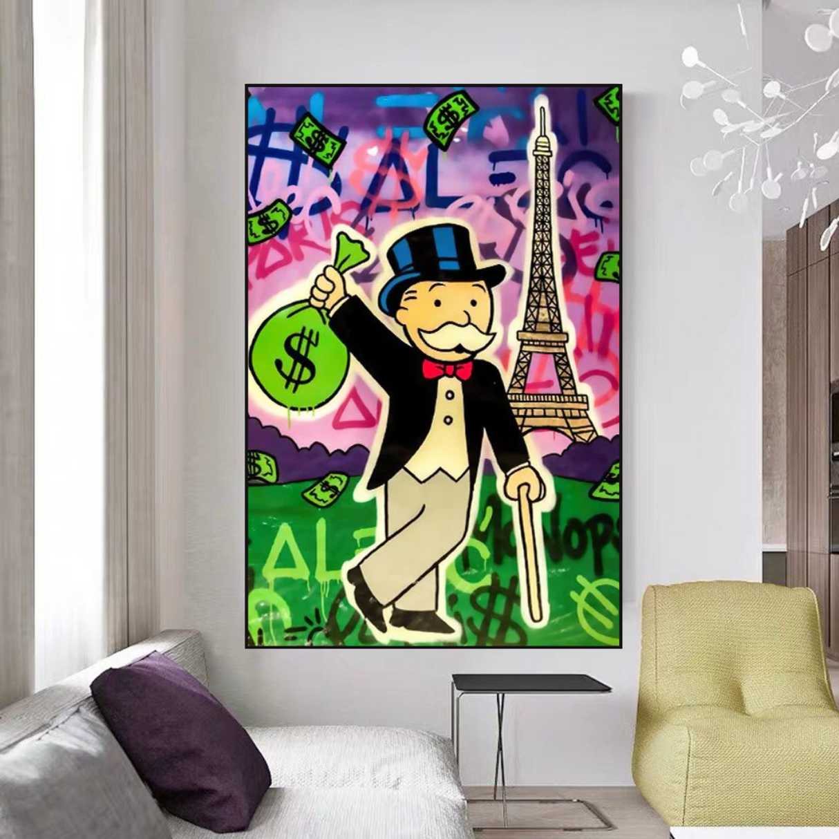 ChandeliersDecor.com-Monopoly Wall Poster-Alec Monopoly Eiffel Tower Canvas Print