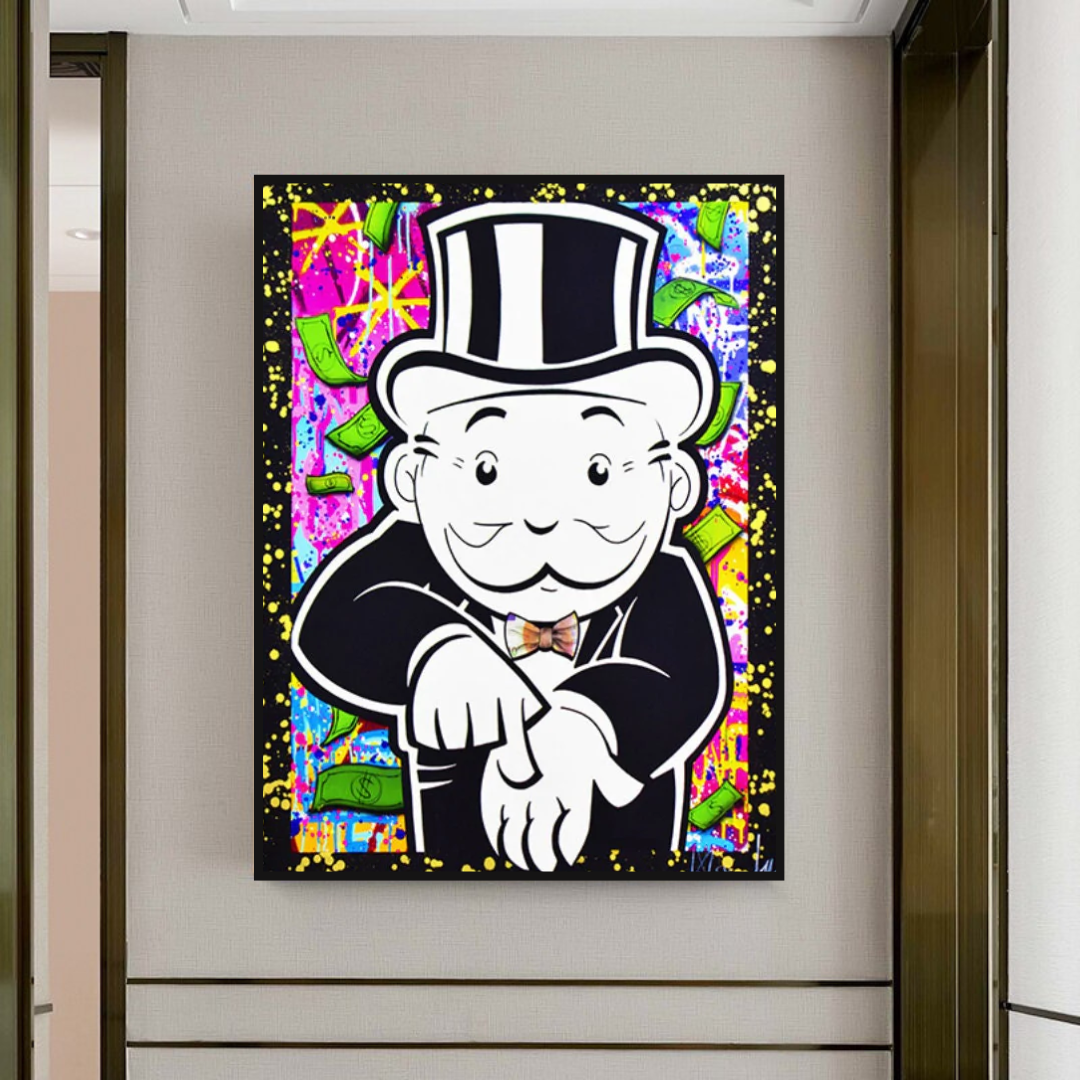 ChandeliersDecor.com-Monopoly Wall Poster-Alec Monopoly Give Me Money Canvas Print
