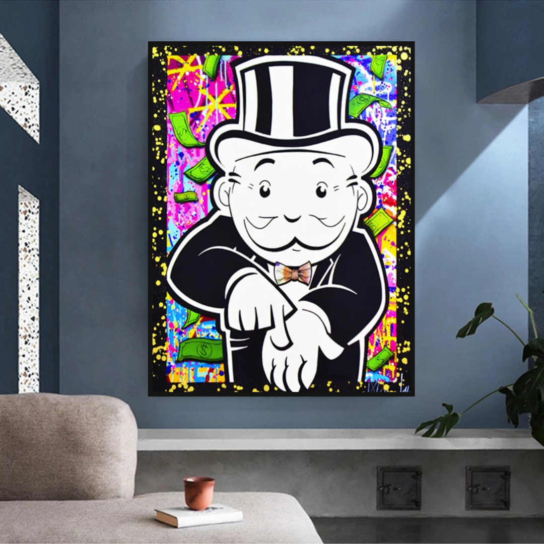 Alec Monopoly Give Me Money Canvas Print-ChandeliersDecor.com