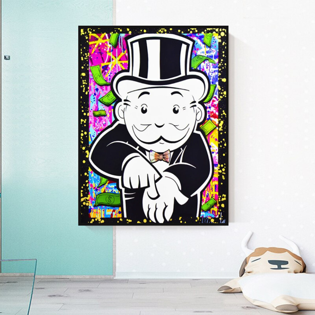 ChandeliersDecor.com-Monopoly Wall Poster-Alec Monopoly Give Me Money Canvas Print
