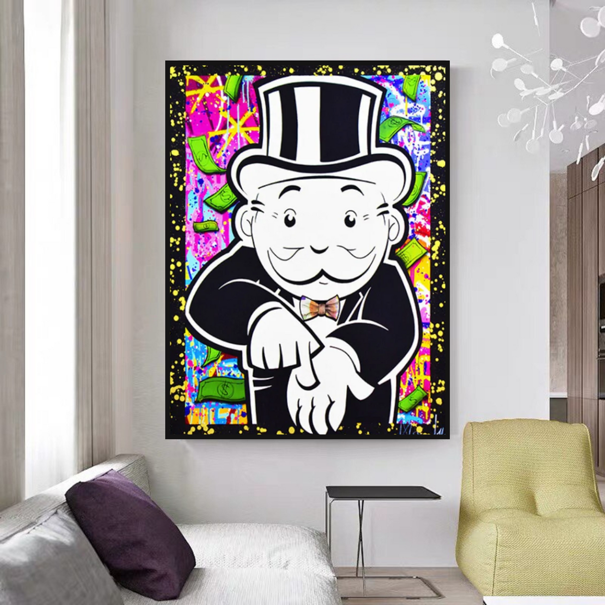 ChandeliersDecor.com-Monopoly Wall Poster-Alec Monopoly Give Me Money Canvas Print