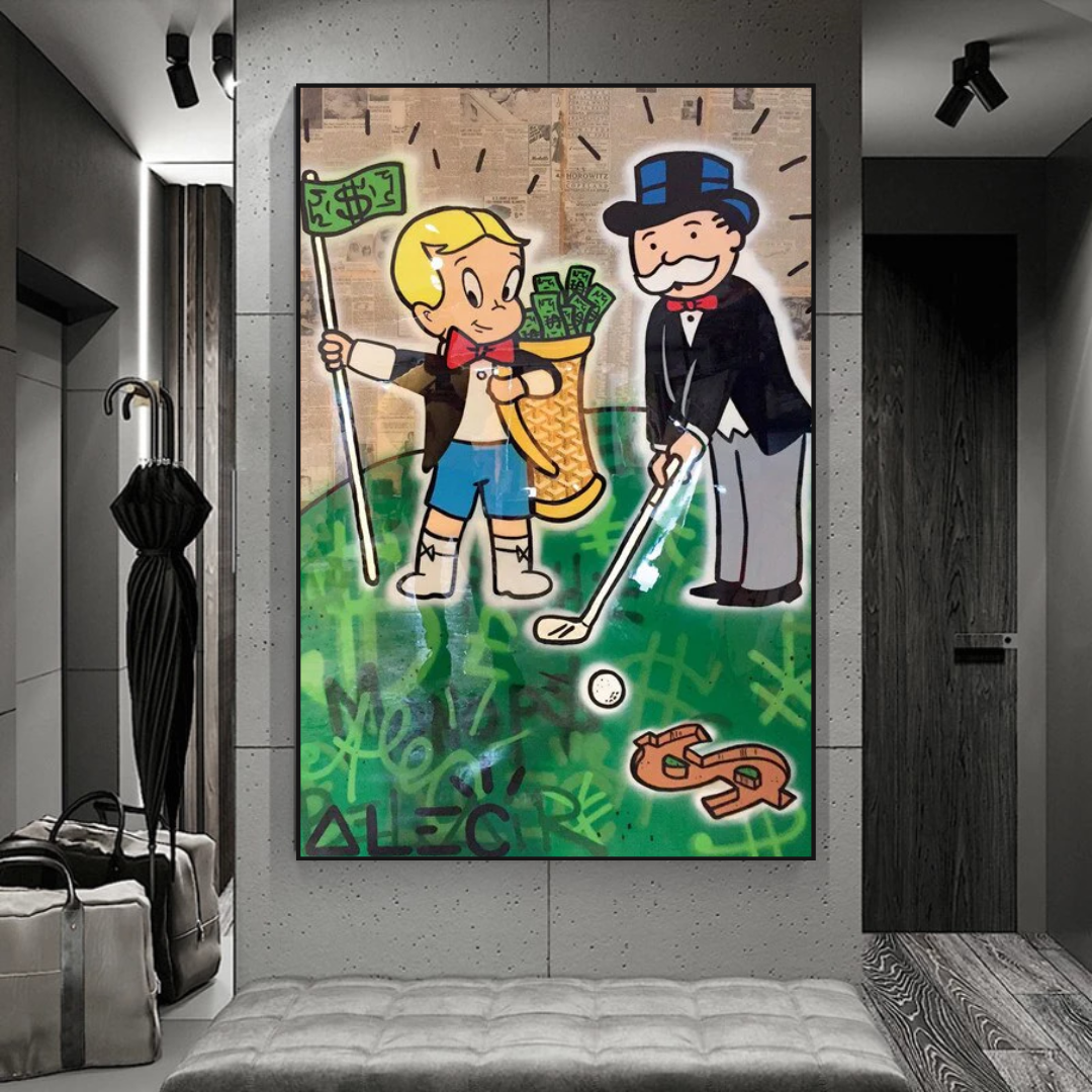Alec Monopoly Go yard Golf Canvas Print-ChandeliersDecor.com