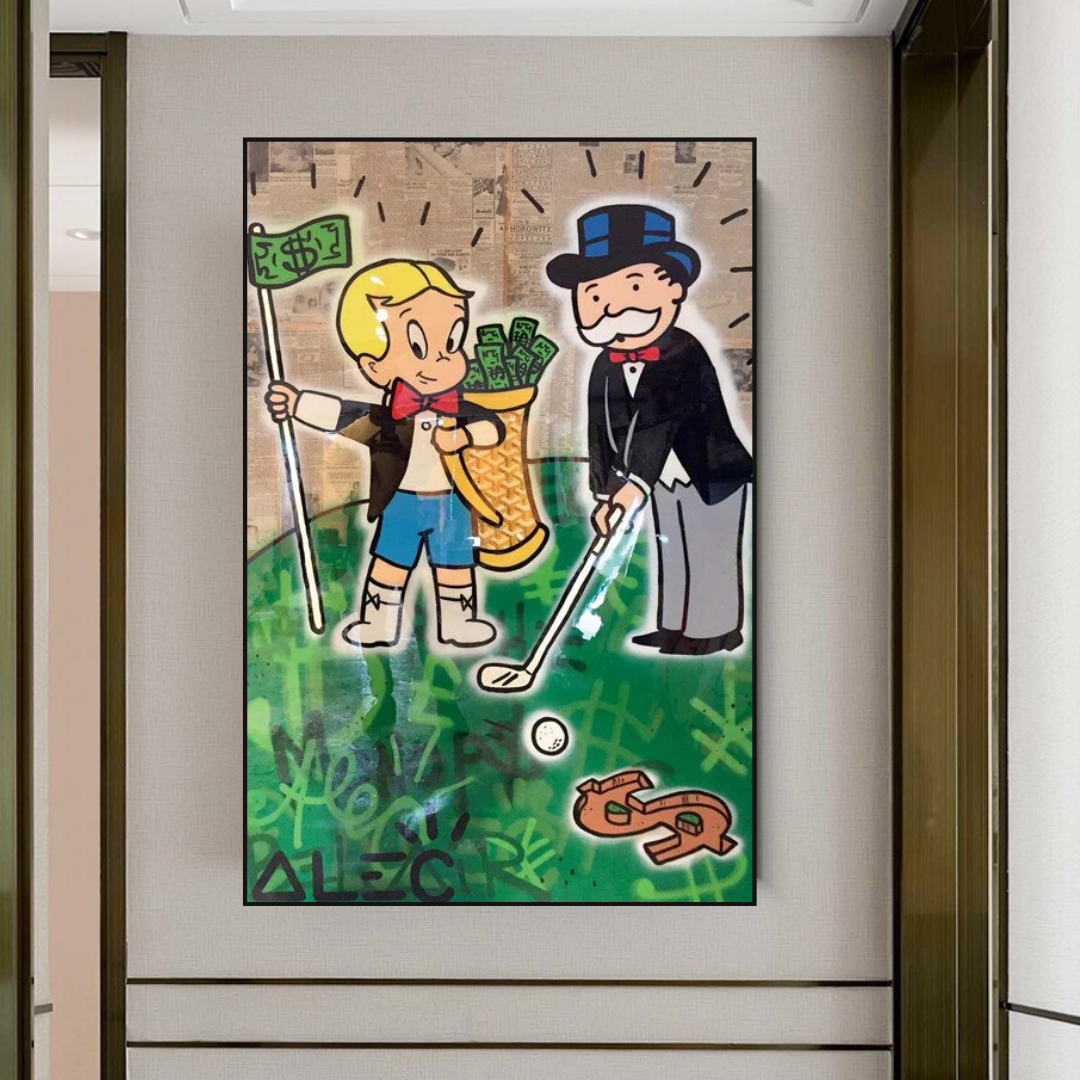 Alec Monopoly Go yard Golf Canvas Print-ChandeliersDecor.com