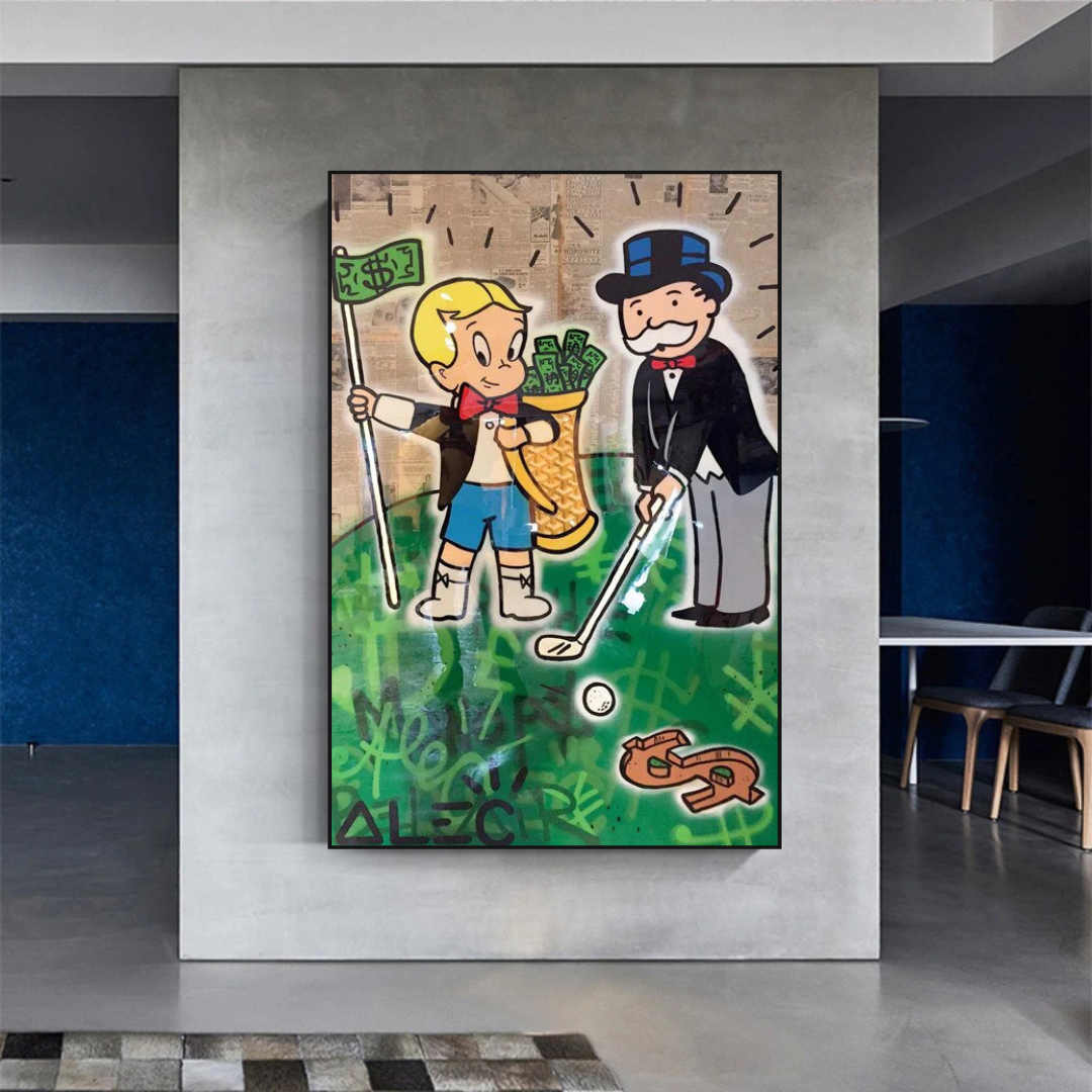 ChandeliersDecor.com-Monopoly Wall Poster-Alec Monopoly Go yard Golf Canvas Print