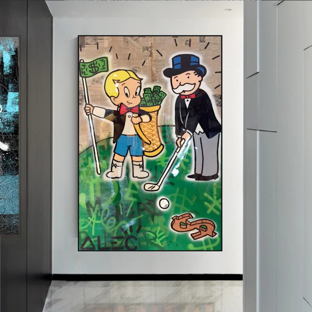 Alec Monopoly Go yard Golf Canvas Print-ChandeliersDecor.com