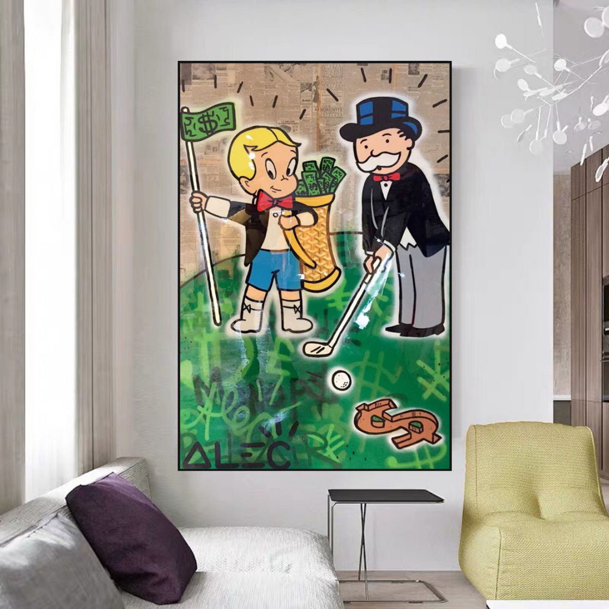 ChandeliersDecor.com-Monopoly Wall Poster-Alec Monopoly Go yard Golf Canvas Print