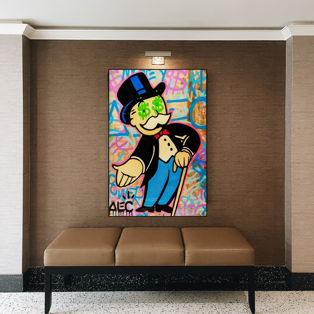 Alec Monopoly Graffiti Canvas Print-ChandeliersDecor.com