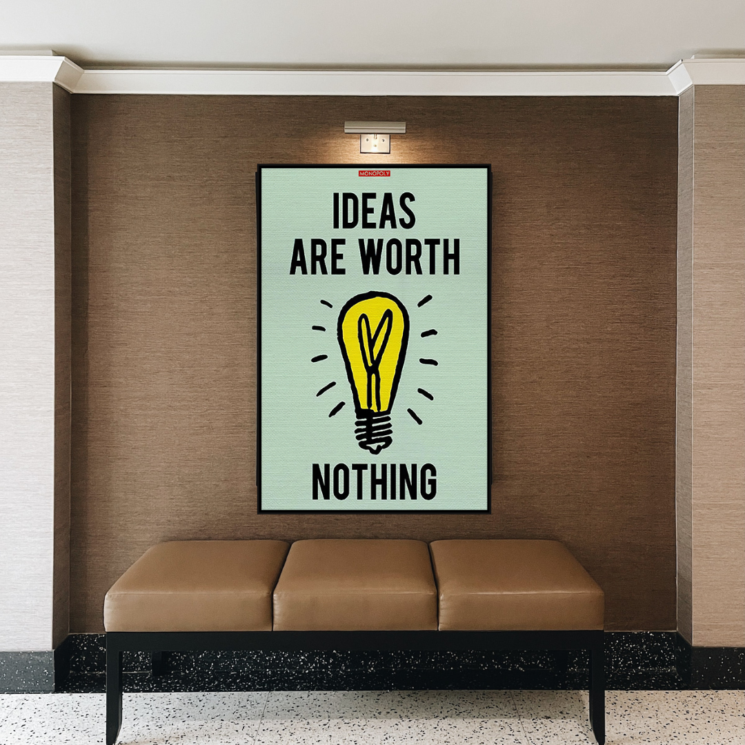 ChandeliersDecor.com-Monopoly Wall Poster-Alec Monopoly Ideas are Worth Nothing Play Card Canvas Wall Art