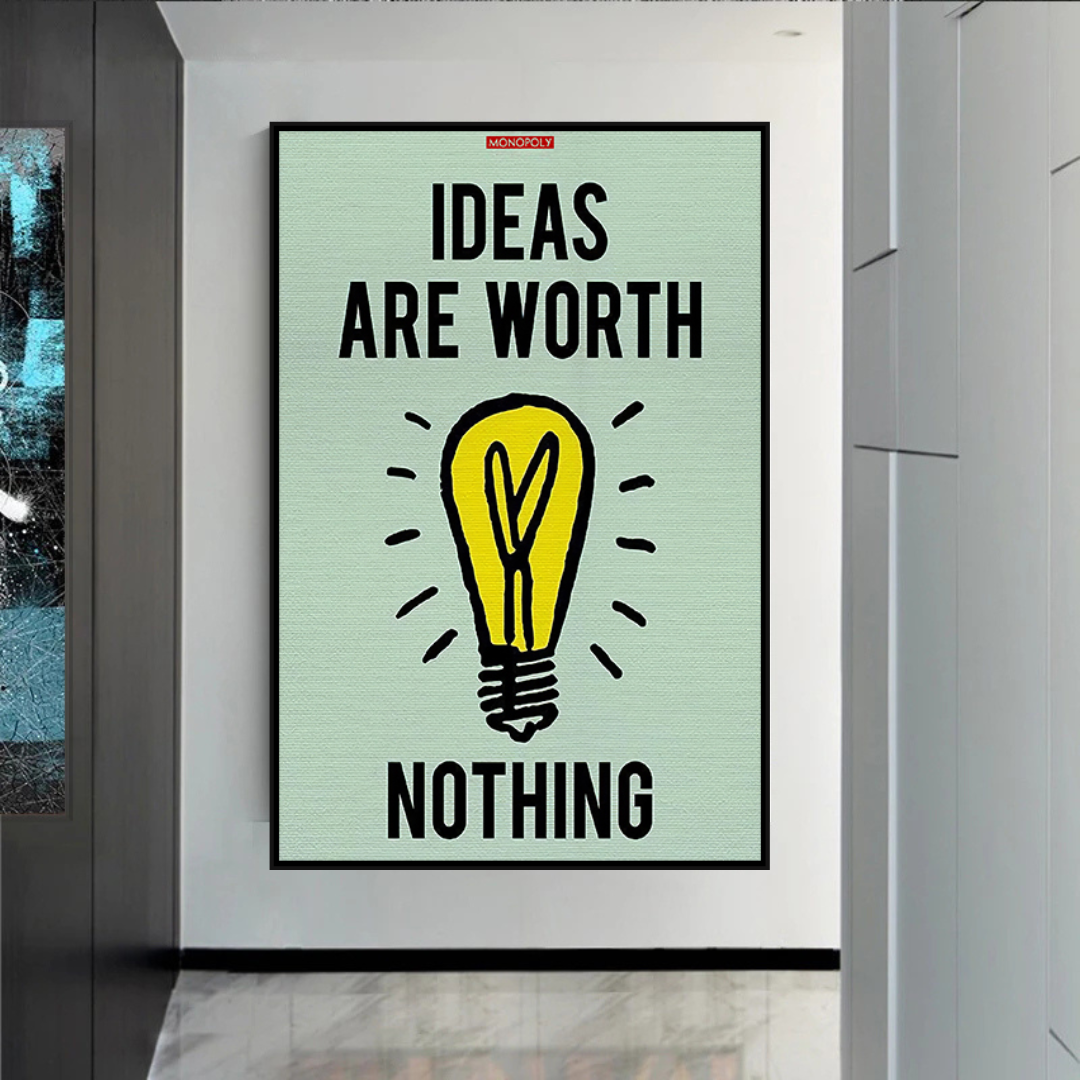 ChandeliersDecor.com-Monopoly Wall Poster-Alec Monopoly Ideas are Worth Nothing Play Card Canvas Wall Art