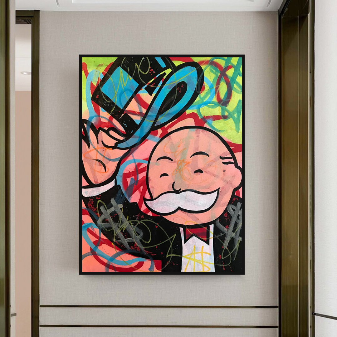 ChandeliersDecor.com-Monopoly Wall Poster-Alec Monopoly Magician Canvas Print - Millionaire Art