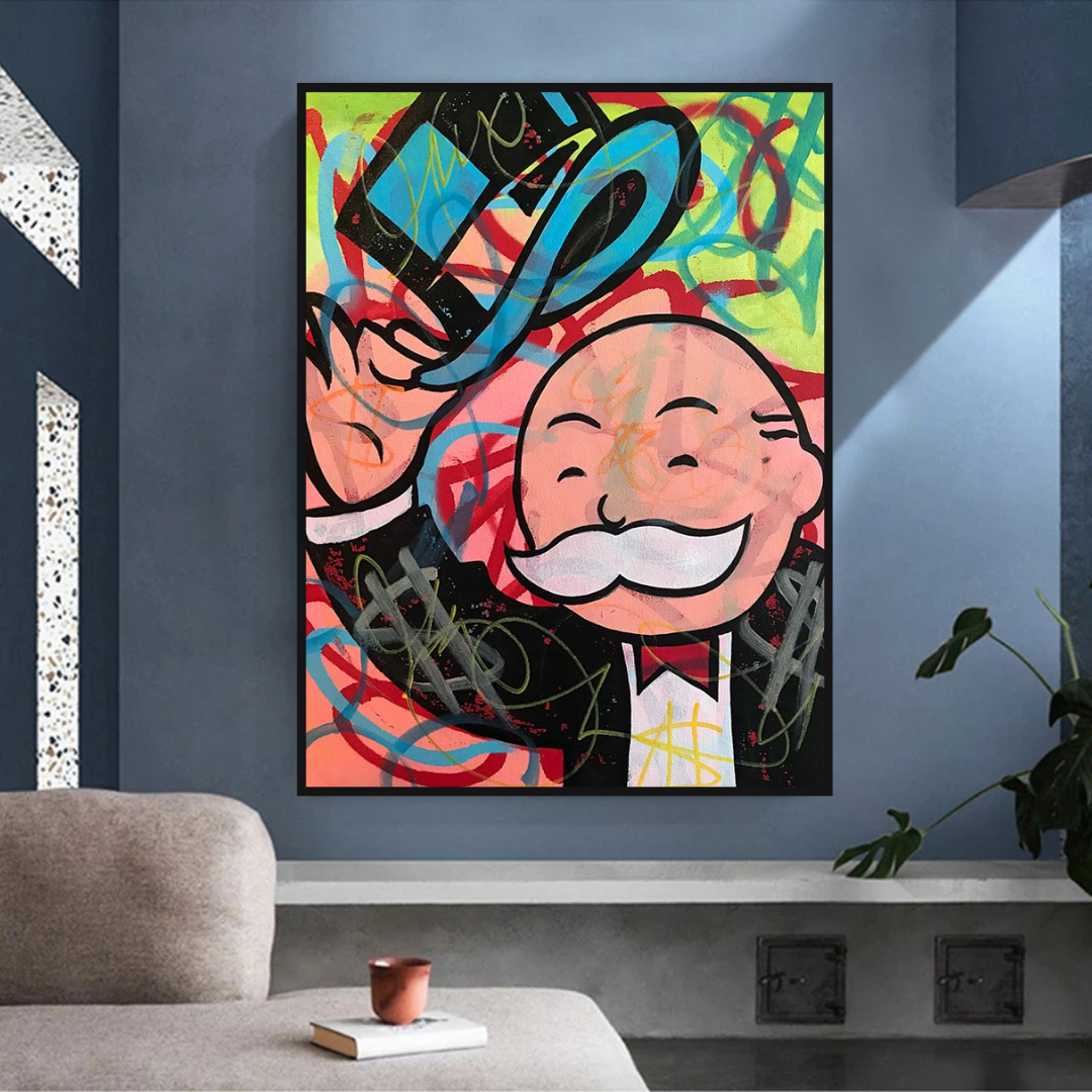 Alec Monopoly Magician Canvas Print - Millionaire Art-ChandeliersDecor.com