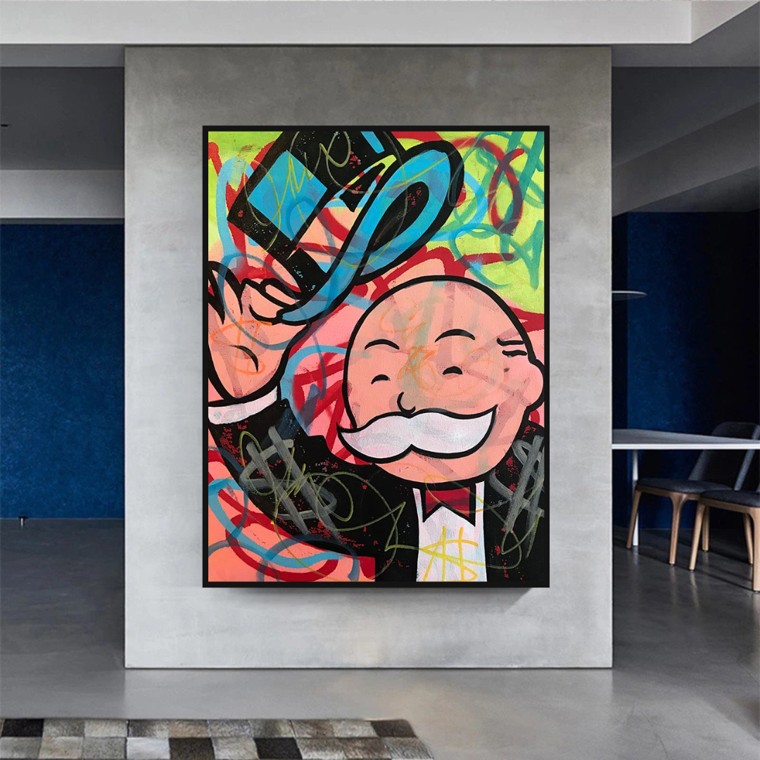 Alec Monopoly Magician Canvas Print - Millionaire Art-ChandeliersDecor.com