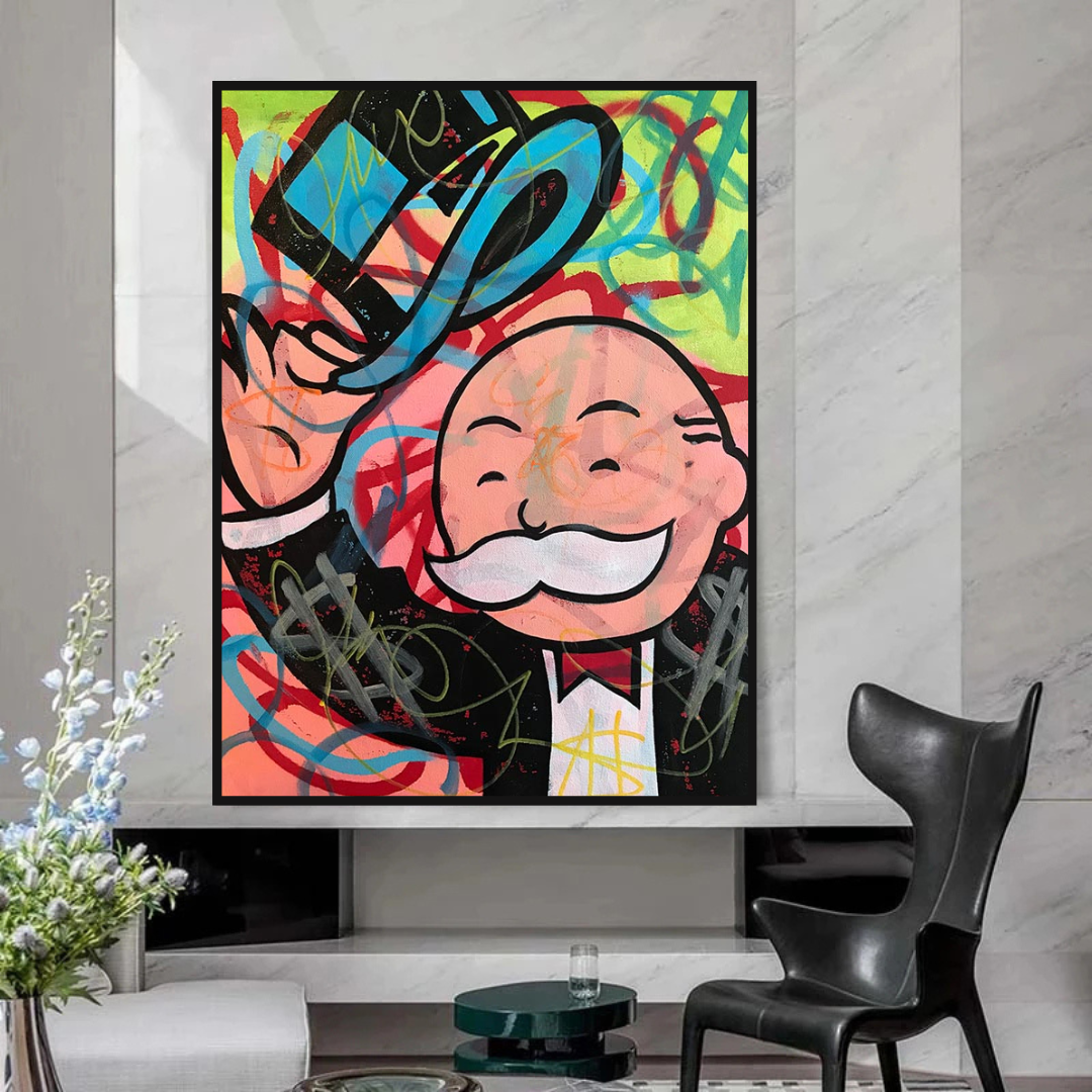 Alec Monopoly Magician Canvas Print - Millionaire Art-ChandeliersDecor.com