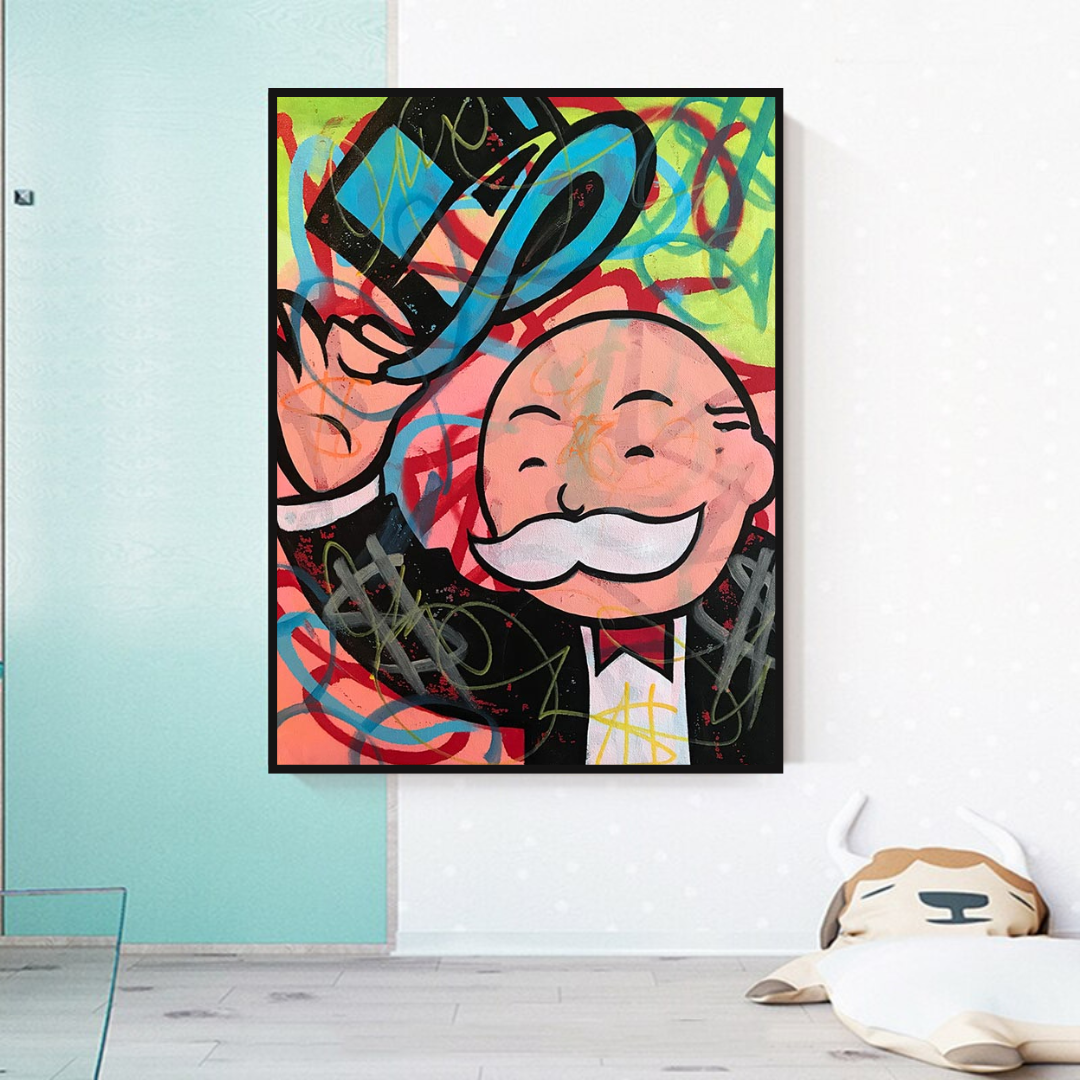 Alec Monopoly Magician Canvas Print - Millionaire Art-ChandeliersDecor.com