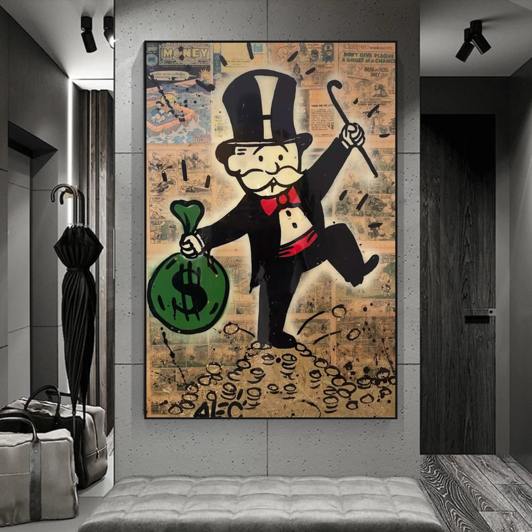 Alec Monopoly Magician: Millionaire Art by Money Man-ChandeliersDecor.com