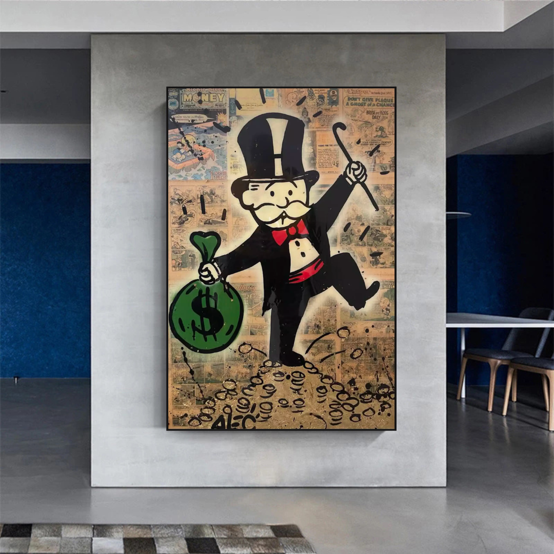 Alec Monopoly Magician: Millionaire Art by Money Man-ChandeliersDecor.com