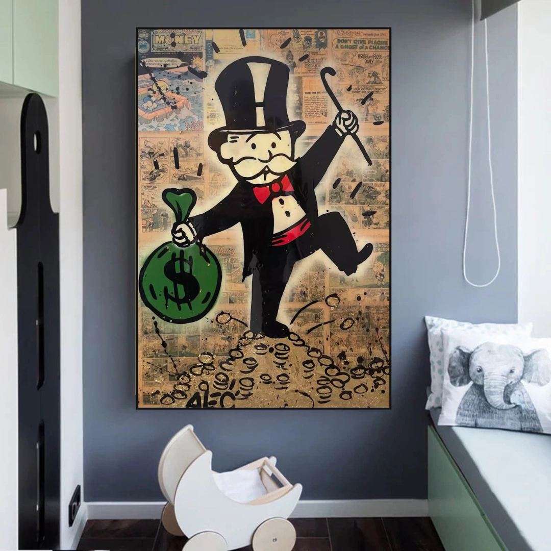 Alec Monopoly Magician: Millionaire Art by Money Man-ChandeliersDecor.com