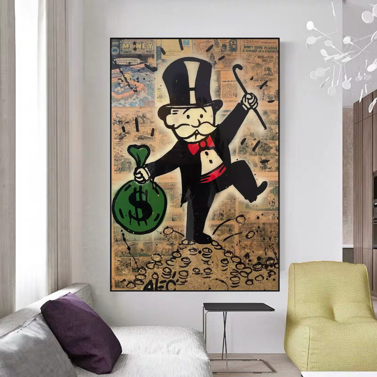 Alec Monopoly Magician: Millionaire Art by Money Man-ChandeliersDecor.com