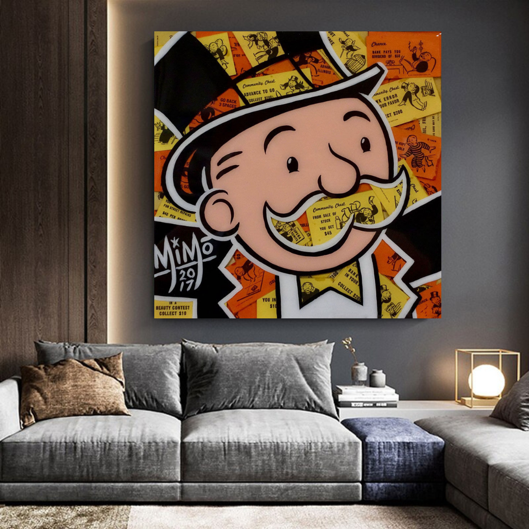 Alec Monopoly Man Premium Money Canvas Wall Art-ChandeliersDecor.com